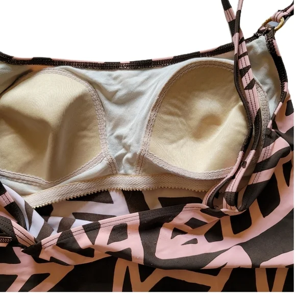 By The Beach Tankini Size 12 Brown Swimsuit Top - Picture 3 of 4